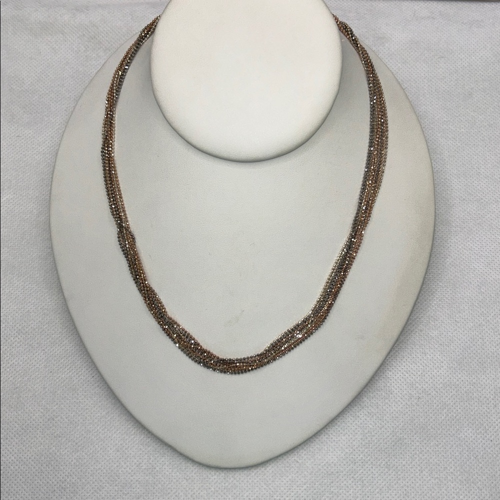 NWOT Modern 9 Strand Designer Tri Color Necklace